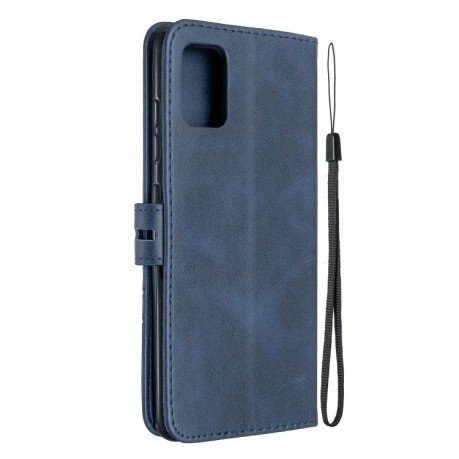 Чехол- книжка Stitching Style 2-Color Cow Texture на Samsung Galaxy A51-синий
