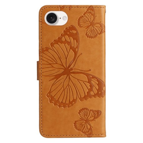 Чехол-книжка Embossed Butterfly для iPhone 16e - желтый