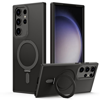 Противоударный чехол Skin Feel MagSafe with Holder для Samsung Galaxy S23 Ultra 5G - черный