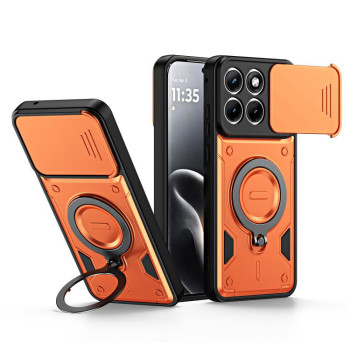 Чехол Escase с кольцом-держателем и слайдером камеры на Motorola Edge 70 Fusion 5G — orange