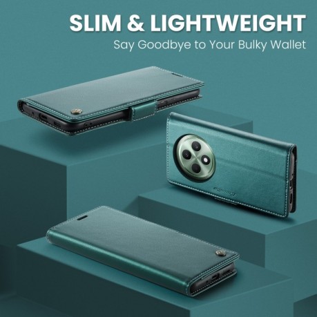 Чехол-книжка CaseMe 023 Butterfly Buckle Litchi Texture RFID Anti-theft Leather для OPPO Reno12 F/12 FS 5G - зеленый