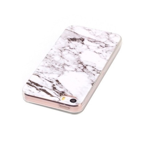 TPU Чехол Marbling белый для iPhone 5/ 5S/ SE