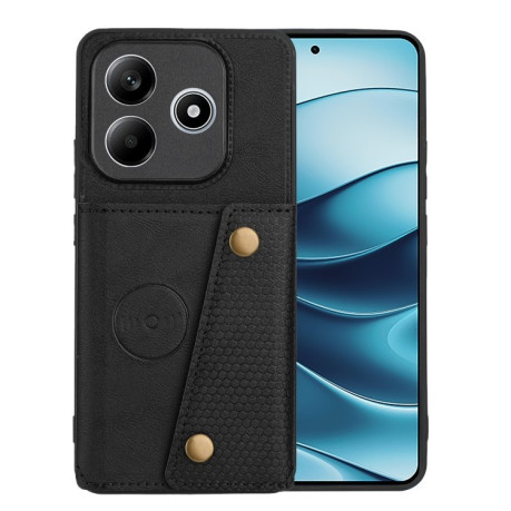 Противоударный чехол Double Buckle для Xiaomi Redmi Note 14 5G - черный