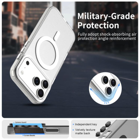 Противоударный чехол Candy Magsafe PC Hybrid TPU для iPhone 17 Pro - белый