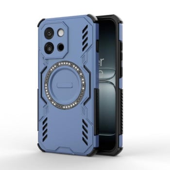 Противоударный чехол Butterfly Armor MagSafe Magnetic Ring Shockproof для OnePlus 13T - синий