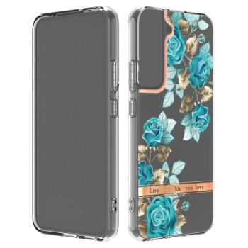 Противоударный чехол Flowers and Plants гибрид твердого и мягкого материала для Samsung Galaxy S22 Plus - Blue Rose