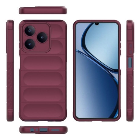 Силиконовый чехол Magic Flannel для Realme C63 - винно-красный