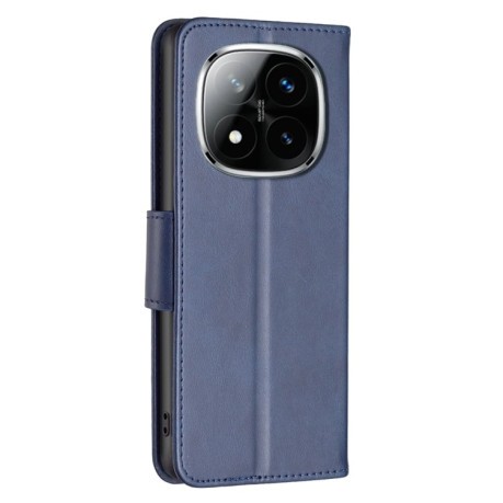 Чехол-книжка Lambskin Texture Pure Color для Xiaomi Redmi Note 14 Pro 5G / Note 14 Pro+ 5G - синий