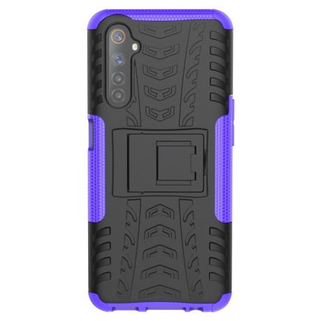 Противоударный чехол Tire Texture на Realme 6 - фиолетовый