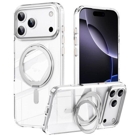Ударозащитный чехол 360 Rotating MagSafe Magnetic Frosted на iPhone 17 Pro - серебристый