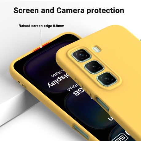 Силіконовий чохол Solid Color Liquid Silicone на Infinix Hot 50 4G - жовтий