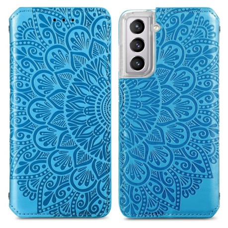 Чехол-книжка Blooming Mandala для Samsung Galaxy S22 5G - синий