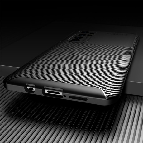 Ударозахисний чохол HMC Carbon Fiber Texture на Xiaomi Mi Note 10 lite - чорний