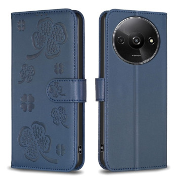 Чохол-книжка Four-leaf Clasp Embossed на Xiaomi Redmi A3 - синій