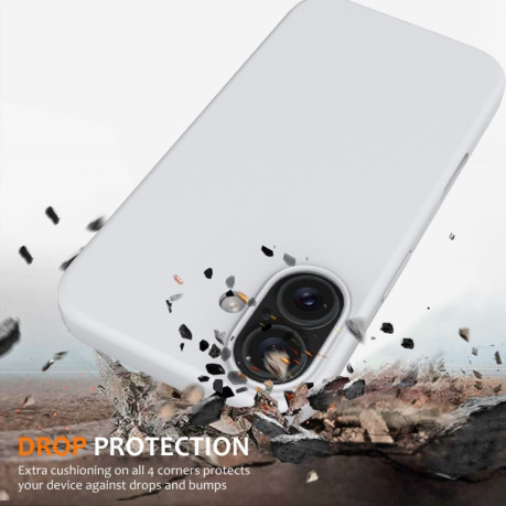 Силиконовый чехол Shockproof Silicone Magsafe для iPhone 16 Plus - белый