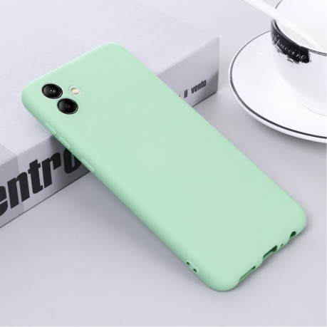 Силиконовый чехол Solid Color Liquid Silicone на Samsung Galaxy A04 - зеленый