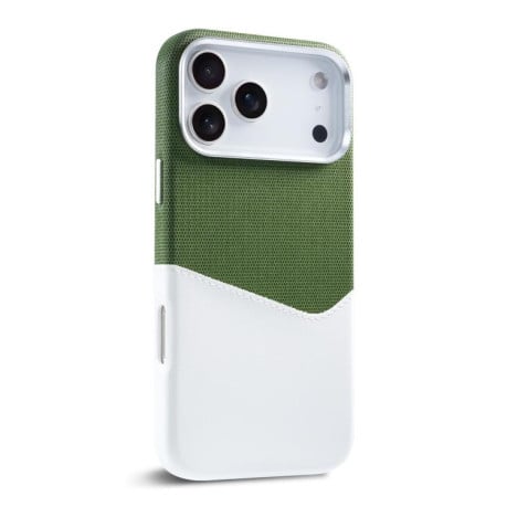 Чехол Kalebol Cloth Textue Stitching Card Slot Magnetic на iPhone 17 Pro - зеленый