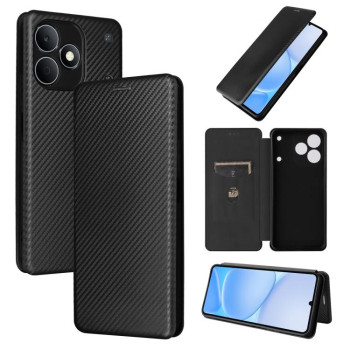 Чехол-книжка Carbon Fiber Texture на Realme Note 80 4G — чёрный
