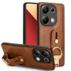 Противоударный чехол Wristband Leather Back для Xiaomi Redmi Note Redmi Note 14S/ 13 Pro 4G / POCO M6 Pro 4G - коричневый