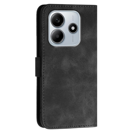 Чохол-книжка Grid Butterfly Embossed Pattern Flip Leather для Xiaomi Redmi Note 14 5G/Poco M7 Pro 5G - чорний