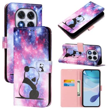 Чохол-книжка Colored Drawing Pattern Plain Weave Leather для Xiaomi Redmi Note 14 Pro 5G/Poco X7 - Panda