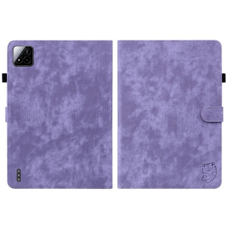 Чохол-книжка Embossed Tiger Pattern Leather для Xiaomi Pad 7 / Pad 7 Pro - фіолетовий