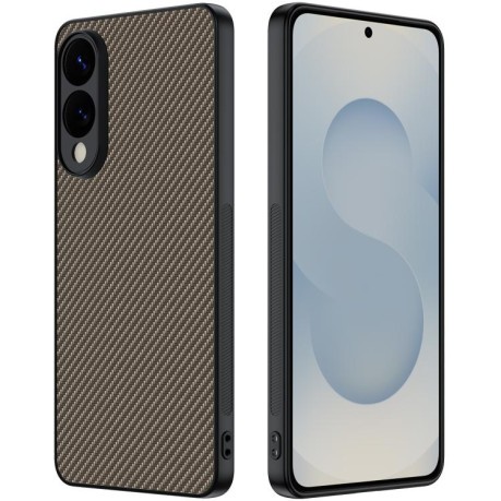 Противоударный чехол Printing Carbon Fiber для Samsung Galaxy S25 Edge 5G - золотой