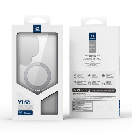 Чехол DUX DUCIS Yind Series MagSafe TPU Hybrid PC на Samsung Galaxy S25 Ultra 5G - серый