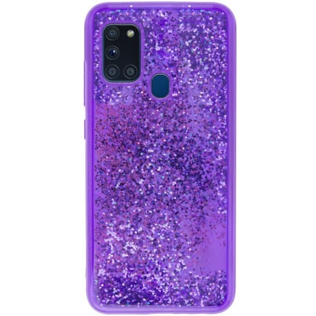 Ударозащитный чехол Sparkle Glitter для Samsung Galaxy A21s - фиолетовый