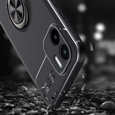Ударозащитный чехол Metal Ring Holder 360 Degree Rotating на Xiaomi Redmi A1/A2 - черный