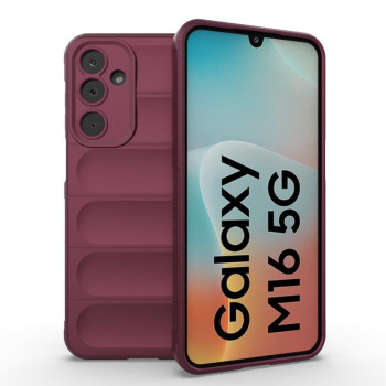 Силиконовый чехол Magic Flannel для Samsung Galaxy M16 5G - винно-красный