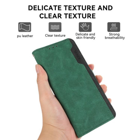 Чохол-книжка ABEEL Color Block Magnetic RFID Leather на iPhone 16e - зелений