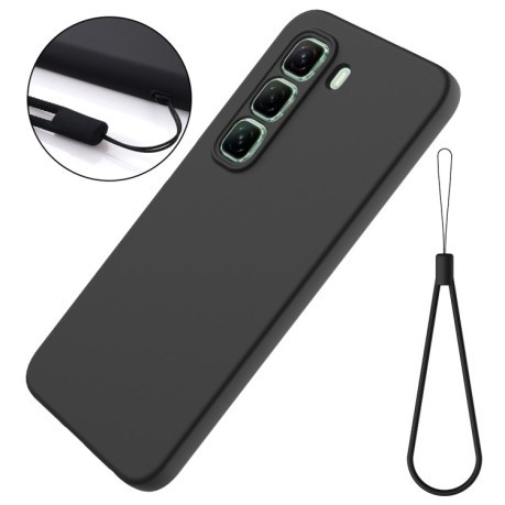 Силіконовий чохол Solid Color Liquid Silicone на Infinix Hot 50 4G - чорний