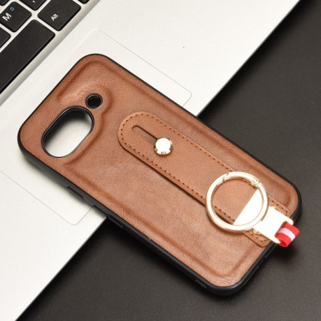 Протиударний чохол Wristband Leather Back для Google Pixel 9a - коричневий