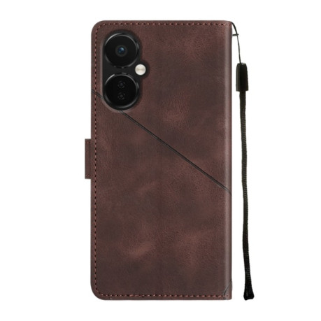 Чехол-книжка Skin-feel Embossed для OnePlus Nord CE 3 Lite 5G - коричневый