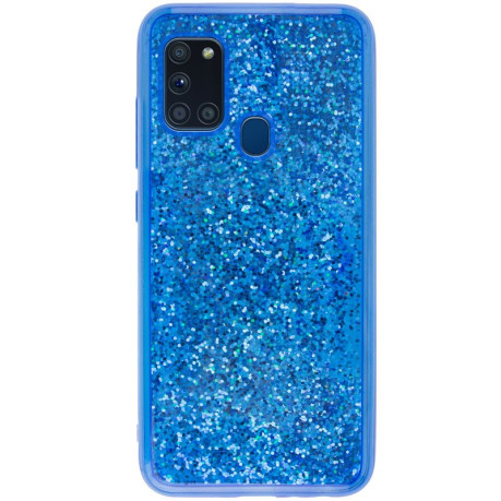 Ударозащитный чехол Sparkle Glitter для Samsung Galaxy A21s - пурпурно-красный
