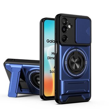 Противоударный чехол Escase со шторкой камеры на Samsung Galaxy M16 — королевский синий