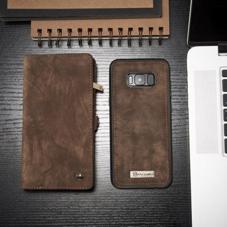 Шкіряний чохол-гаманець CaseMe на Samsung Galaxy Note 8 Crazy Horse Texcture Detachable-коричневий
