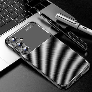 Ударозащитный чехол HMC Carbon Fiber Texture на Samsung Galaxy A35 - черный