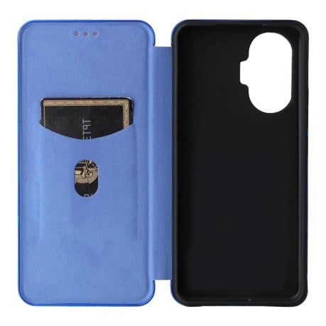 Чехол-книжка Carbon Fiber Texture на Xiaomi Poco F7 5G - синий
