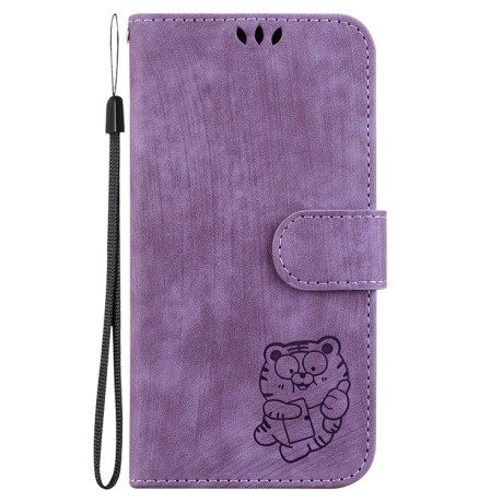 Чохол-книжка Little Tiger Embossed Leather на Realme 11 4G Global - фіолетовий