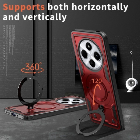 Протиударний чохол MagSafe Holder Armor PC Hybrid для Xiaomi Redmi 14C 5G - червоний