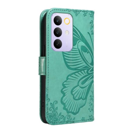 Чехол-книжка Swallowtail Butterfly Embossed Leather для Realme C85 Pro 4G — зелёный