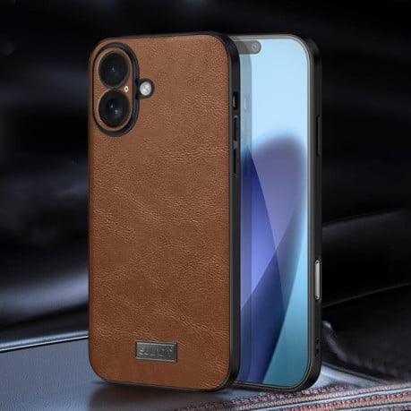 Чехол SULADA гибрид Handmade на iPhone 17 - коричневый