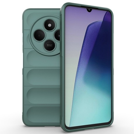 Силиконовый чехол Magic Flannel для Xiaomi Redmi 14C 4G/Poco C75/Redmi A4 5G - зеленый