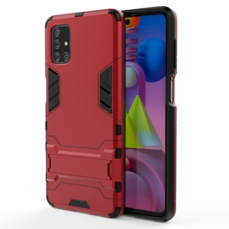 Противоударный чехол Invisible Holder на Samsung Galaxy M51 - красный
