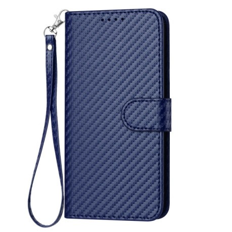 Чехол-книжка Carbon Fiber Texture на Xiaomi Redmi Note 14 5G/Poco M7 Pro 5G - синий