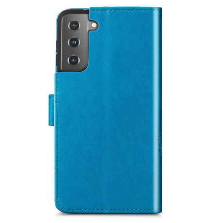 Чохол-книжка Four-leaf Clasp Embossed Buckle Samsung Galaxy S21 - синій