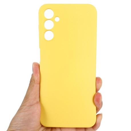 Силиконовый чехол Solid Color Liquid Silicone для Samsung Galaxy A24 4G - желтый