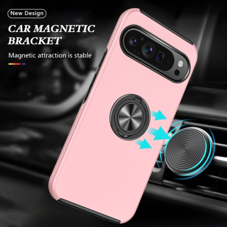 Противоударный чехол HMC 360 Degree Rotating Holder для Google Pixel 9 Pro - розовое золото